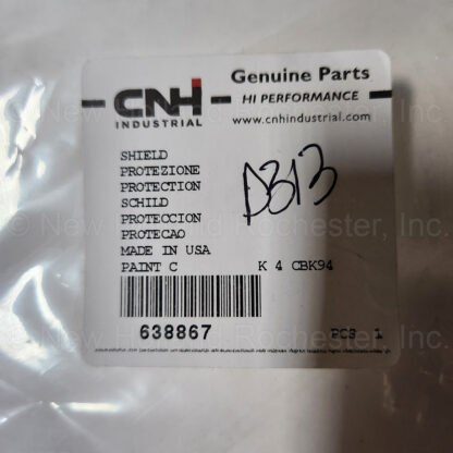 New Holland Shield Part # 638867 - Image 3