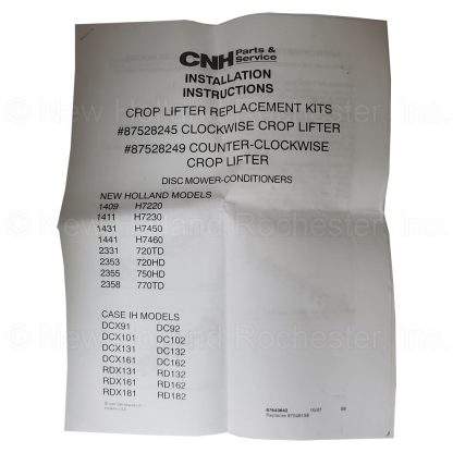 New Holland CCW Crop Lifter Kit Part # 87528249 - Image 3