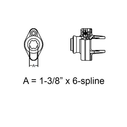 New Holland 1-3/8" x 6-Spline Yoke Part # W1041206DS - Image 2