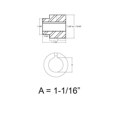 New Holland 1-1/16" Round Hub Part # W20020017DS - Image 2