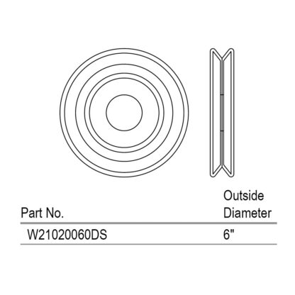 New Holland 6" Diameter Pulley Part # W21020060DS - Image 2