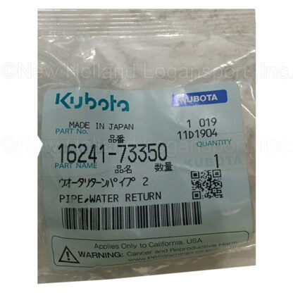 Kubota Water Return Pipe Part # 16241-73350 - Image 2