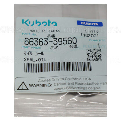 Kubota Oil Seal Part # 66363-39560 - Image 2