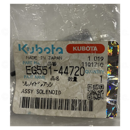 Kubota Solenoid Assy Part # EG551-44720 - Image 2