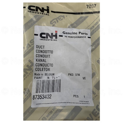 New Holland Duct Part # 87353432 - Image 2